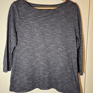 Talbots 3/4 Sleeve Length Blouse Womens L Thin Blue And‎ White Striped